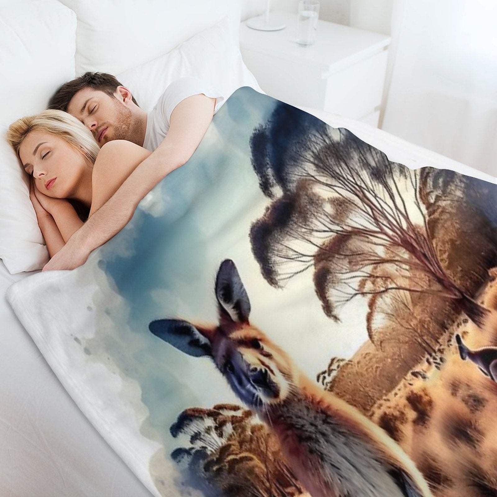 Kangaroo Plush Throw Blanket