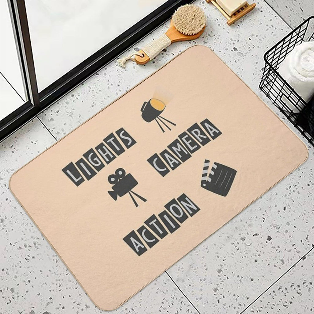 Lights Camera Action! Old Hollywood Movie  Versatile Bath Mat