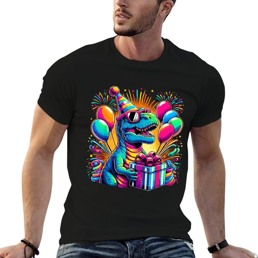 Dinosaur Birthday Party T-Rex Retro Dinosaur Comfortable T-Shirt