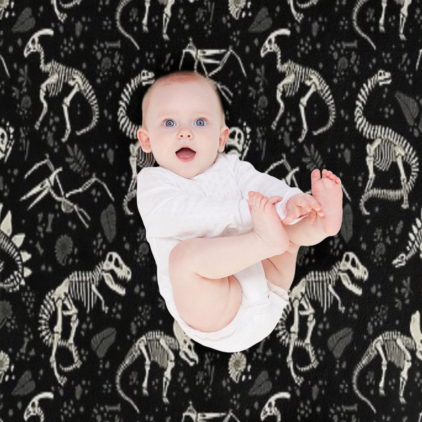 Excavated Dinosaur Fossils Machine-washable Throw Blanket