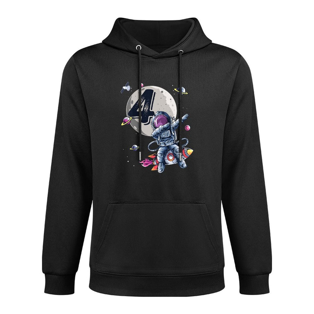Kids 4 Years Old Birthday Boy Astronaut Gifts Space 4th B-Day Kangaroo Pocket Hoodie