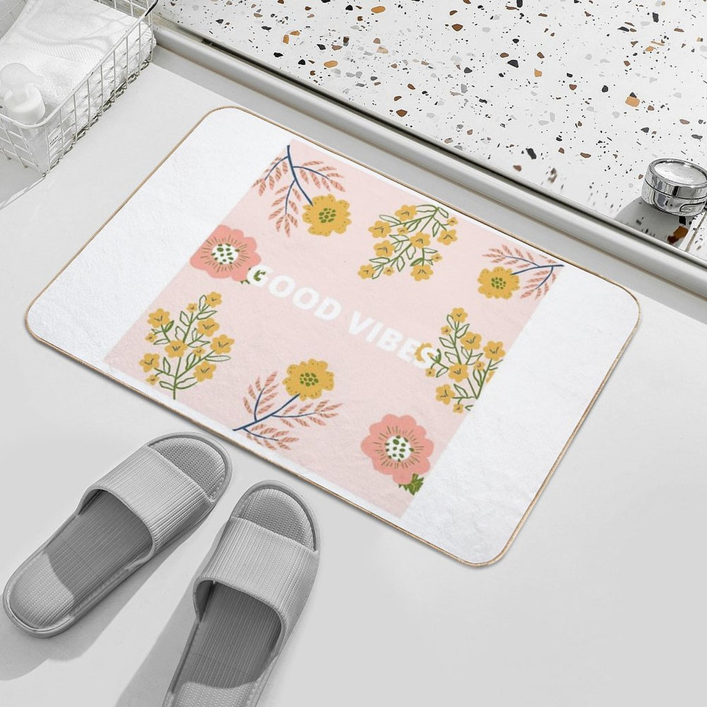 Pink Good Vibes  Absorbent Bath Mat