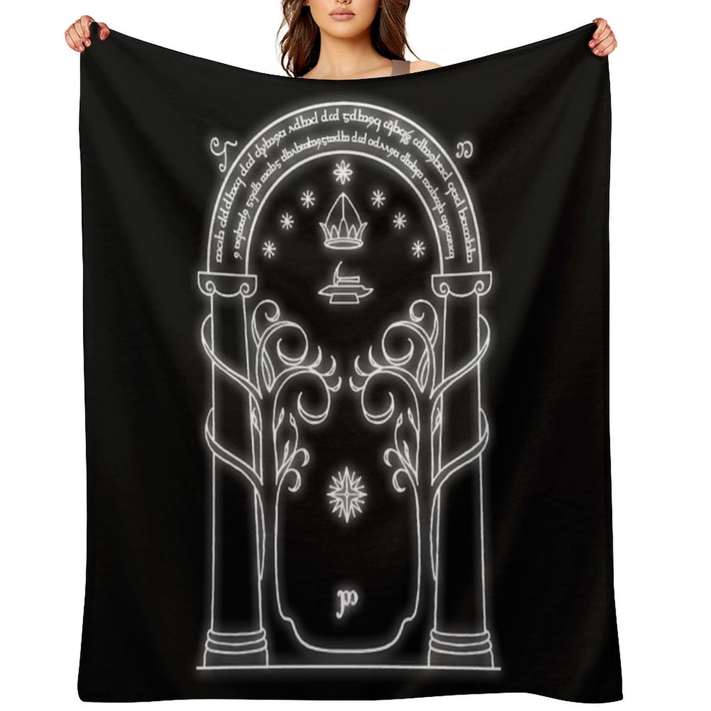 Mines of Moria Door Velvety-soft Throw Blanket