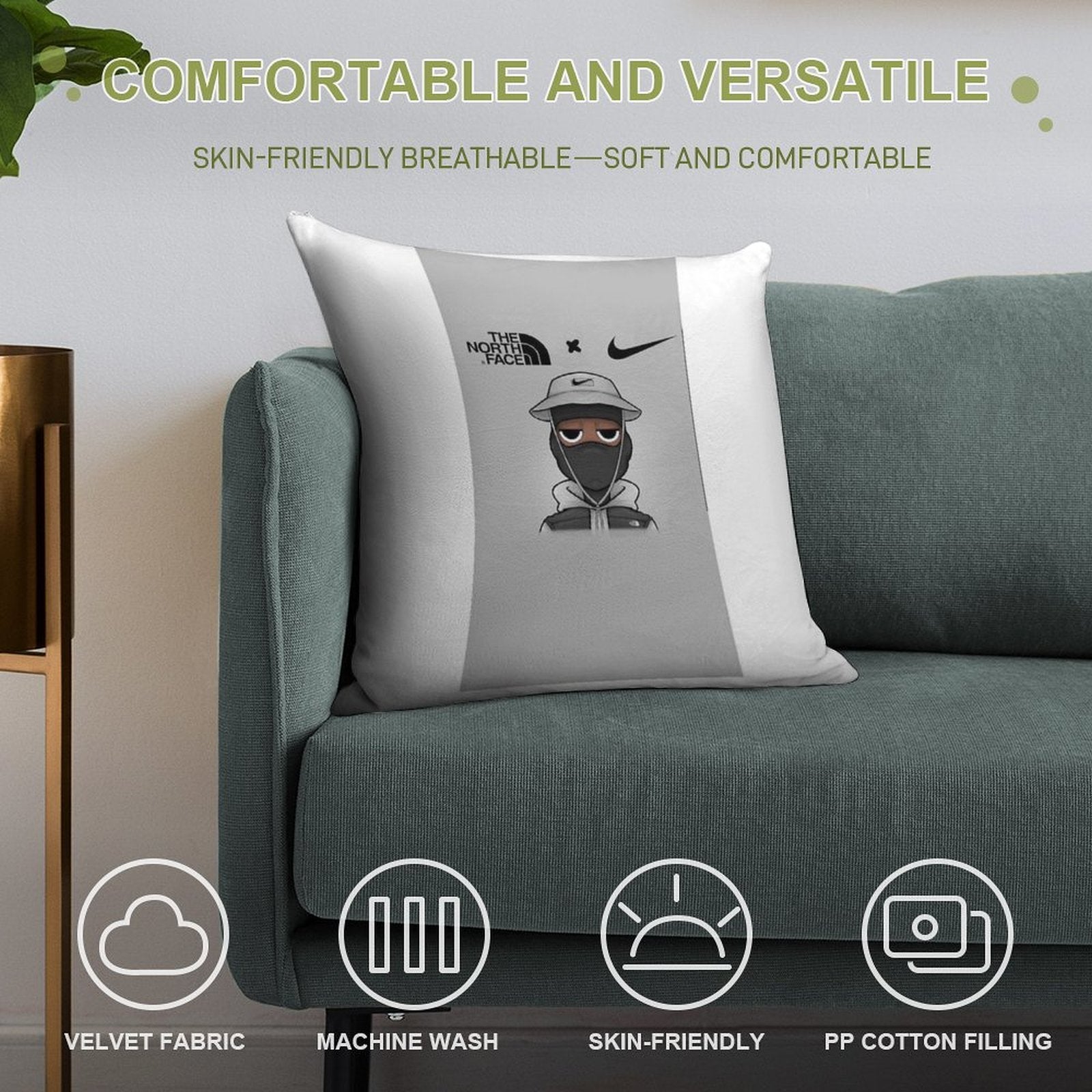 Nike Soft Short Plush Fabric Throw Pillow