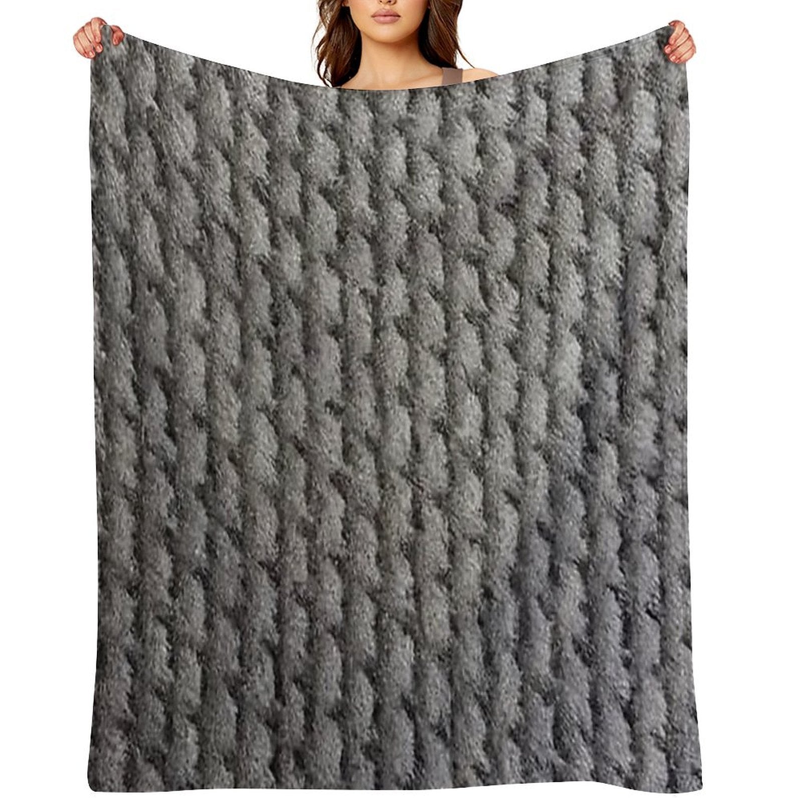 Tiny Gray Basketweave Pattern Quick-dry Throw Blanket