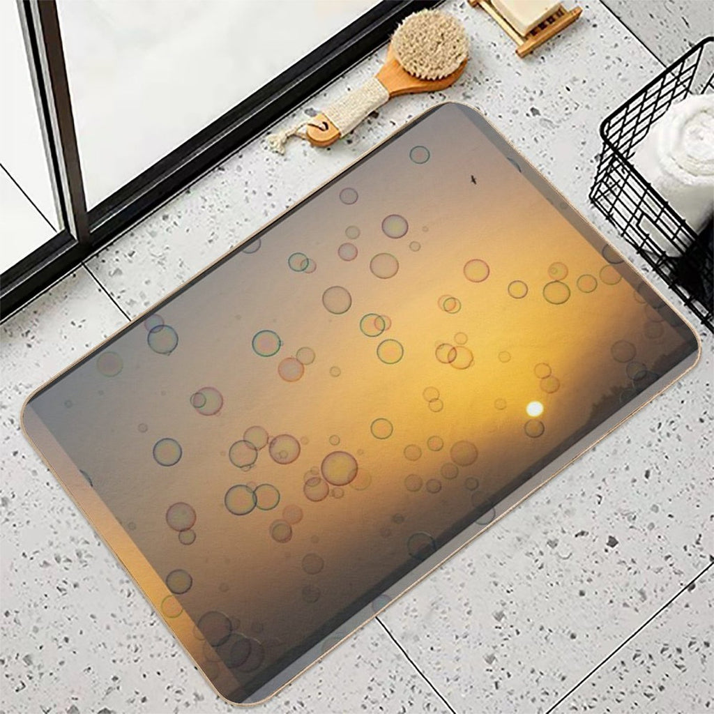 Soap Bubbles at Sunset  Stain-Proof Bath Mat