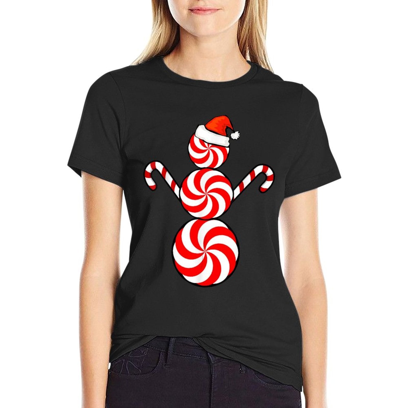Funny Christmass Peppermint Candy Snowman  Classic T-Shirt