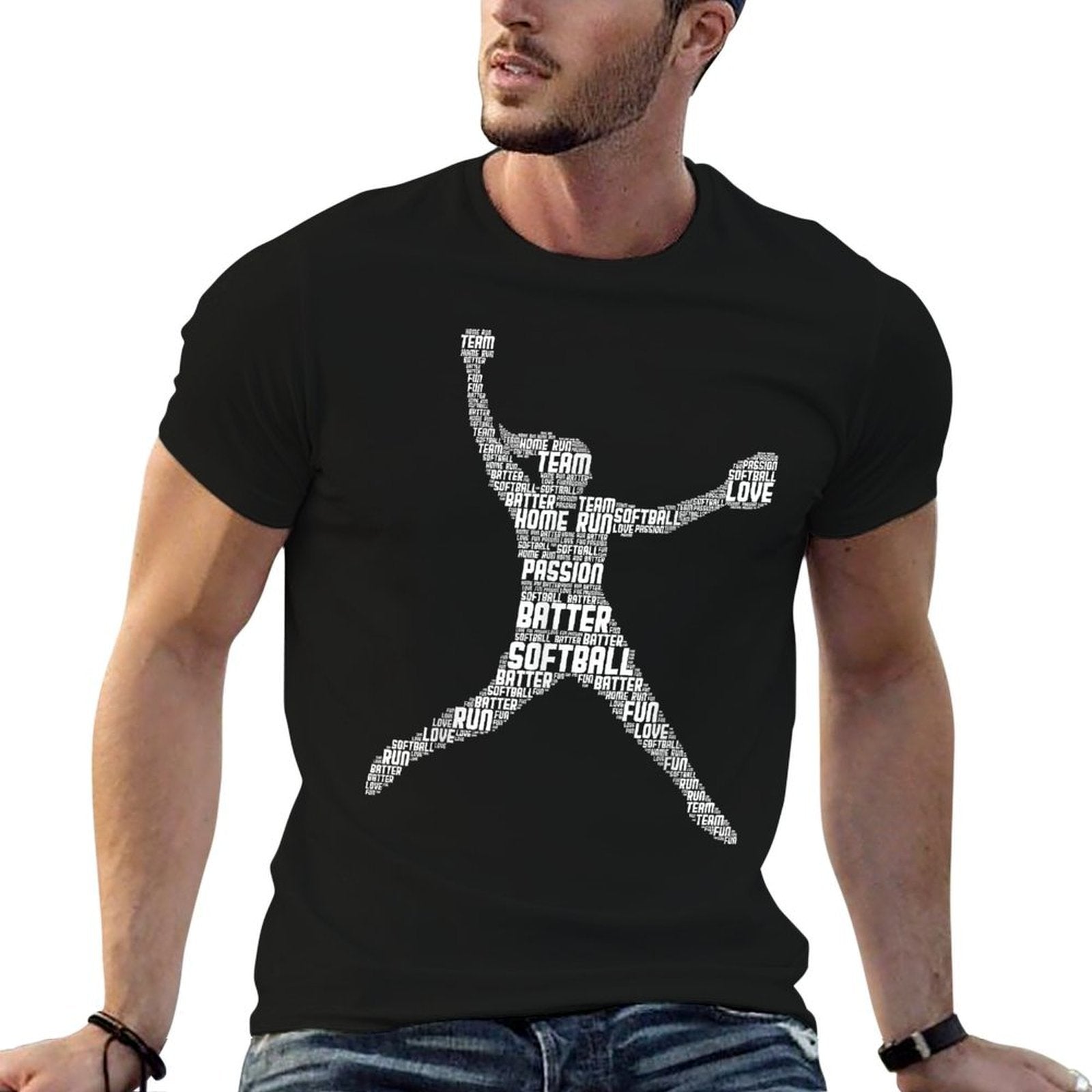 Softball Girls Women Kids  Fade-proof Color T-Shirt