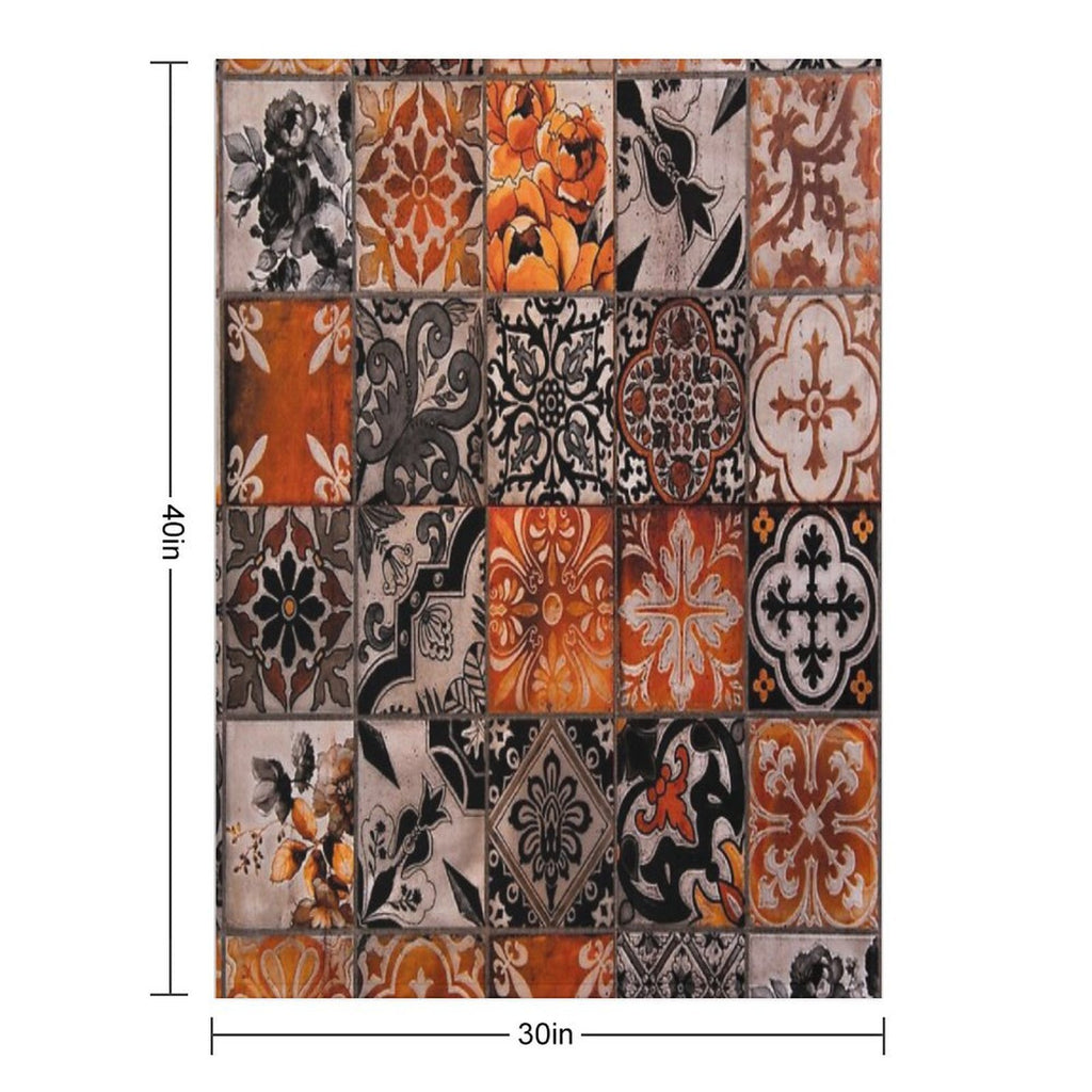 Tiles Velvety-soft Throw Blanket