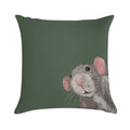 The Peeking Rat (Green) Soft Gift Ready Throw Pillow