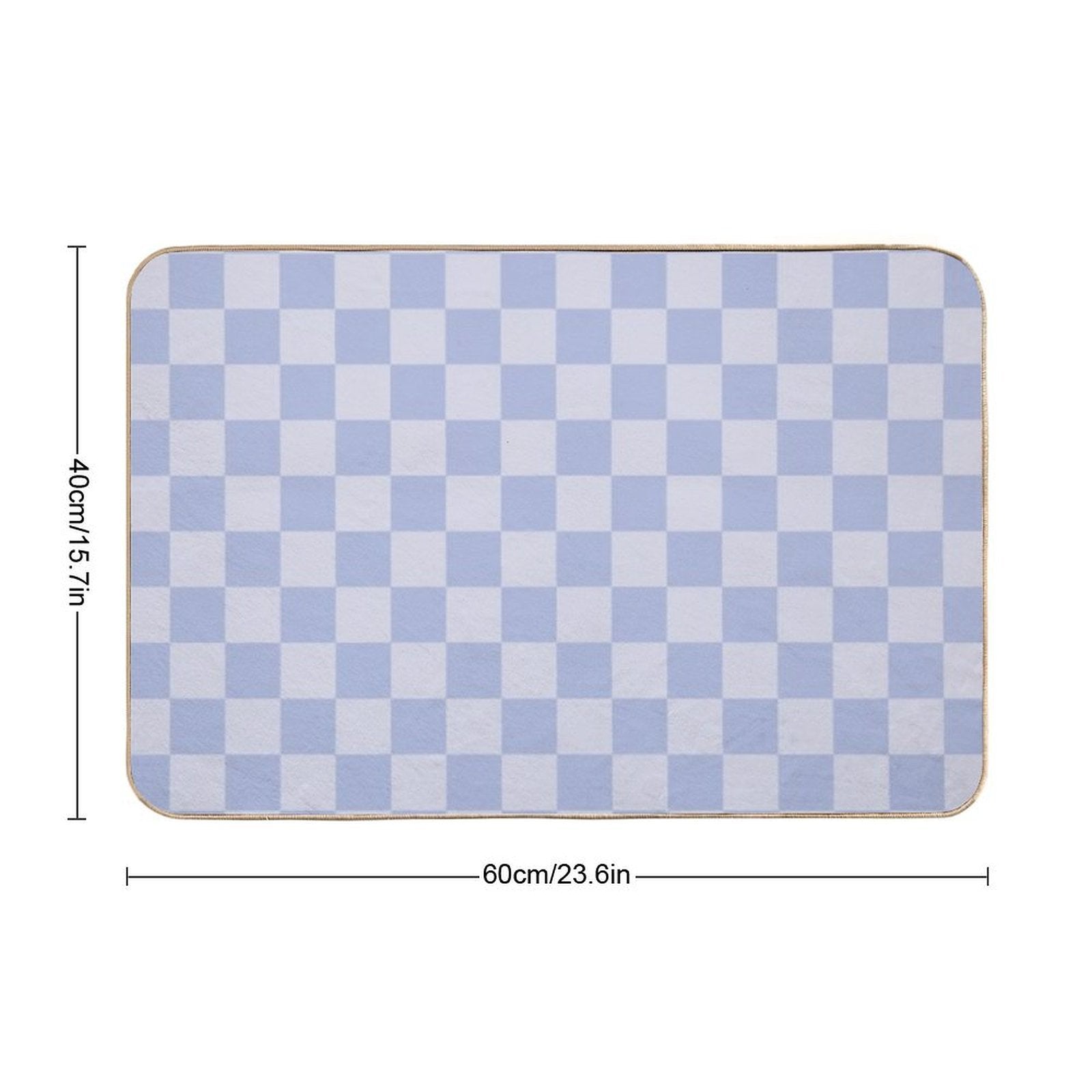 Checkerboard Mini Check Pattern in Double Pale Periwinkle Purple  Dirt-Trapping Bath Mat