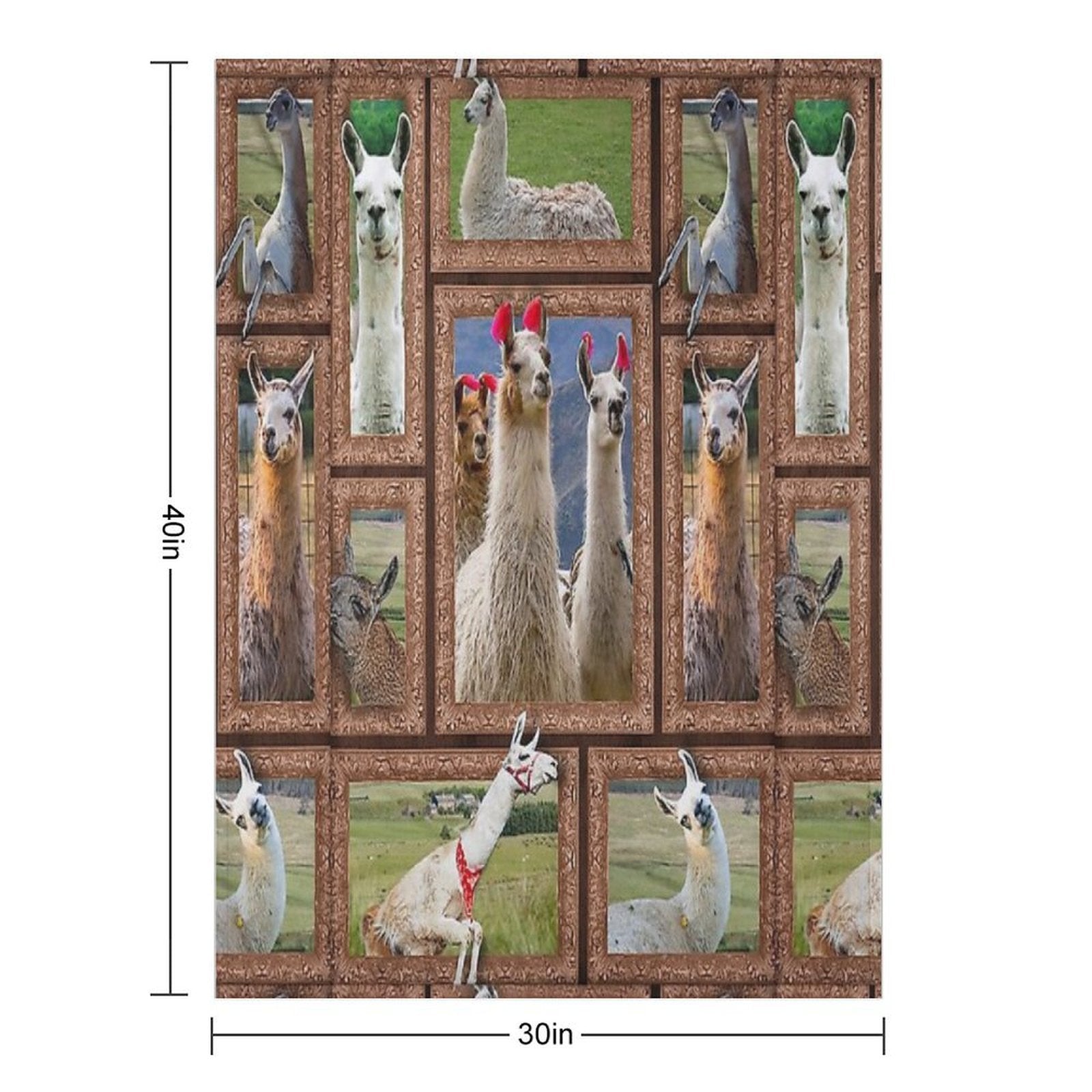 3D Llama-gigapixel Sustainable Throw Blanket