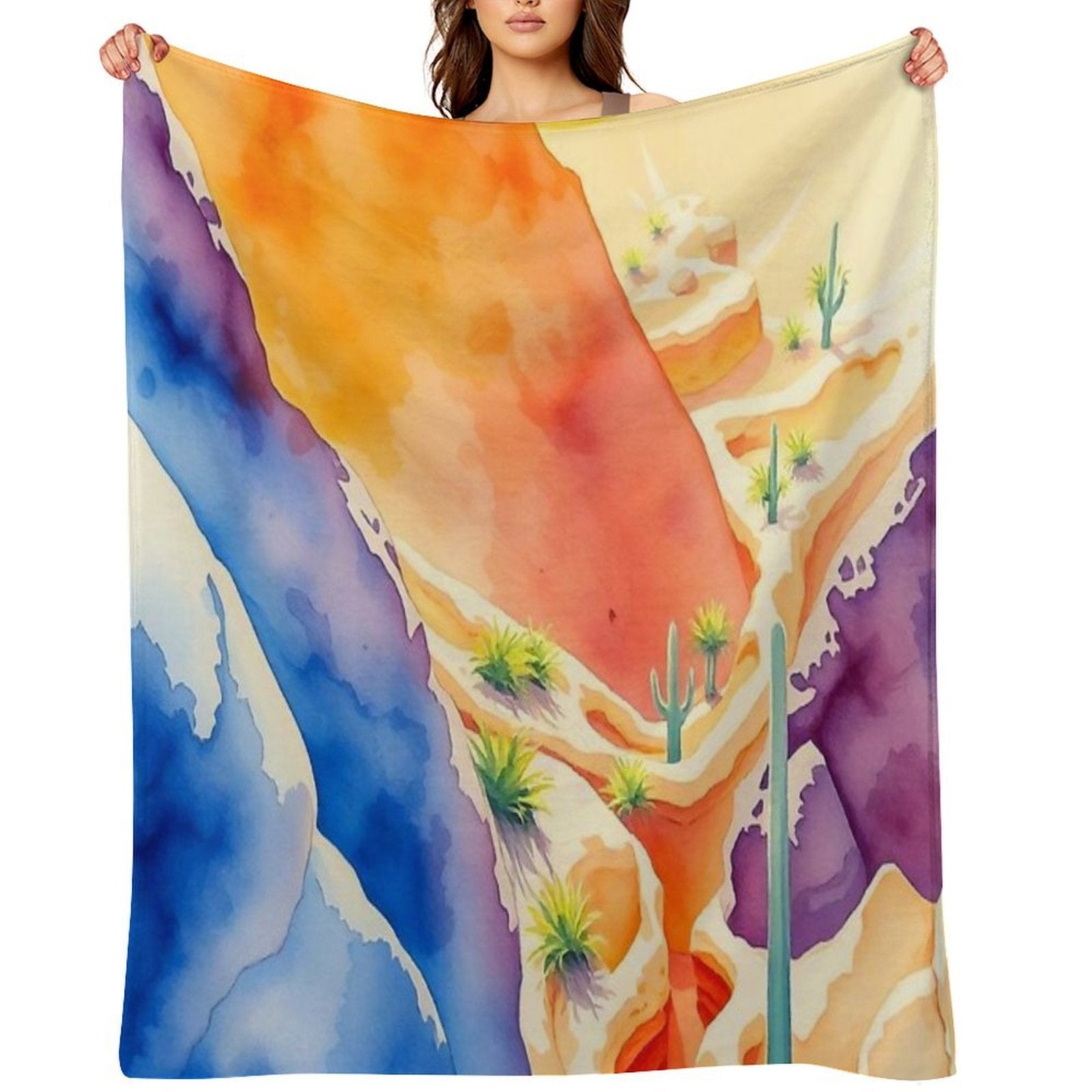 Vivid Painted Desert Canyon All-season Throw Blanket