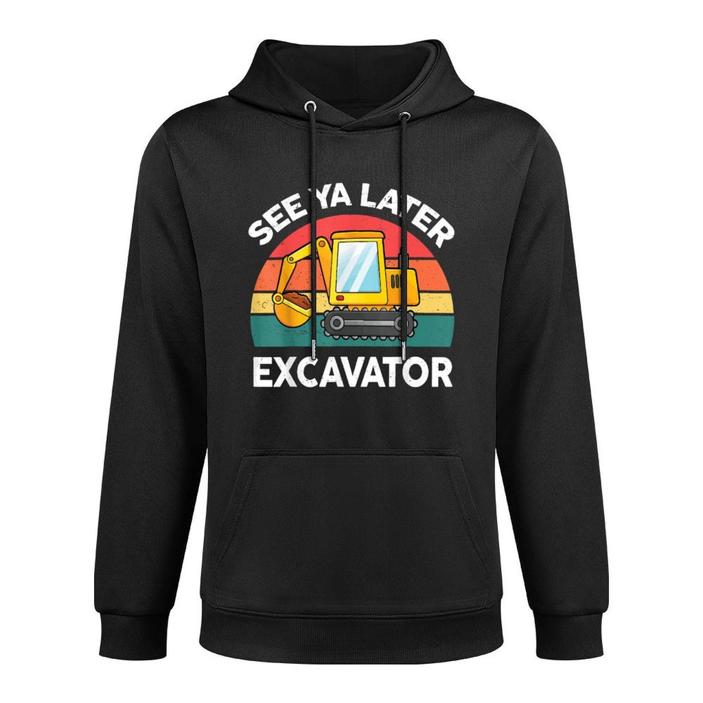 Kids See Ya Later Excavator-Shirt Toddler Boy Construction Shape Retention Hoodie
