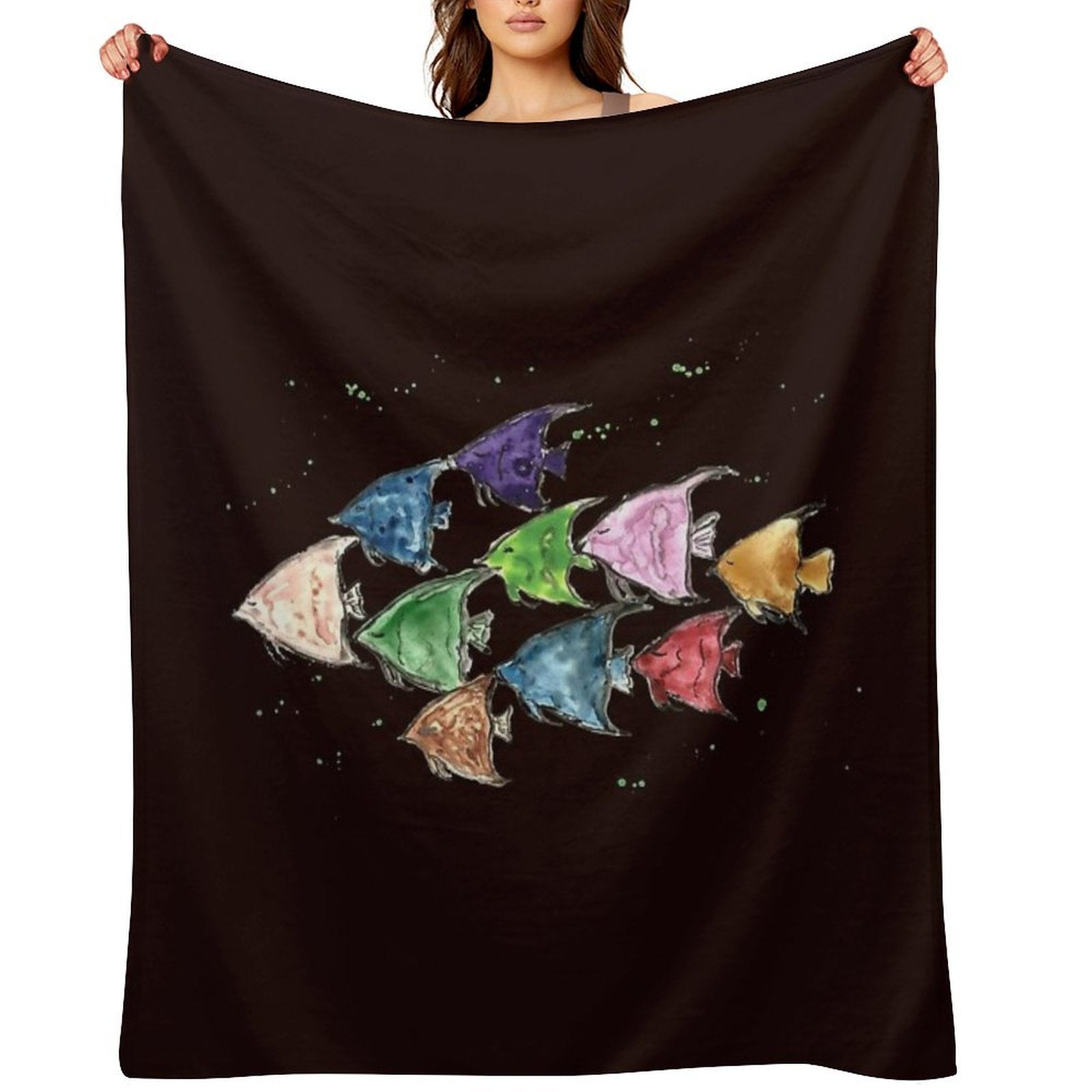 School of Fish Eco-conscious Throw Blanket