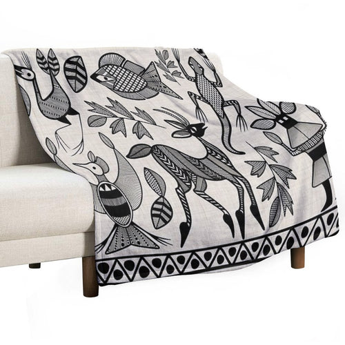 African Senufo Korhogo Tribal Ethnic Art Shrink-resistant Throw Blanket