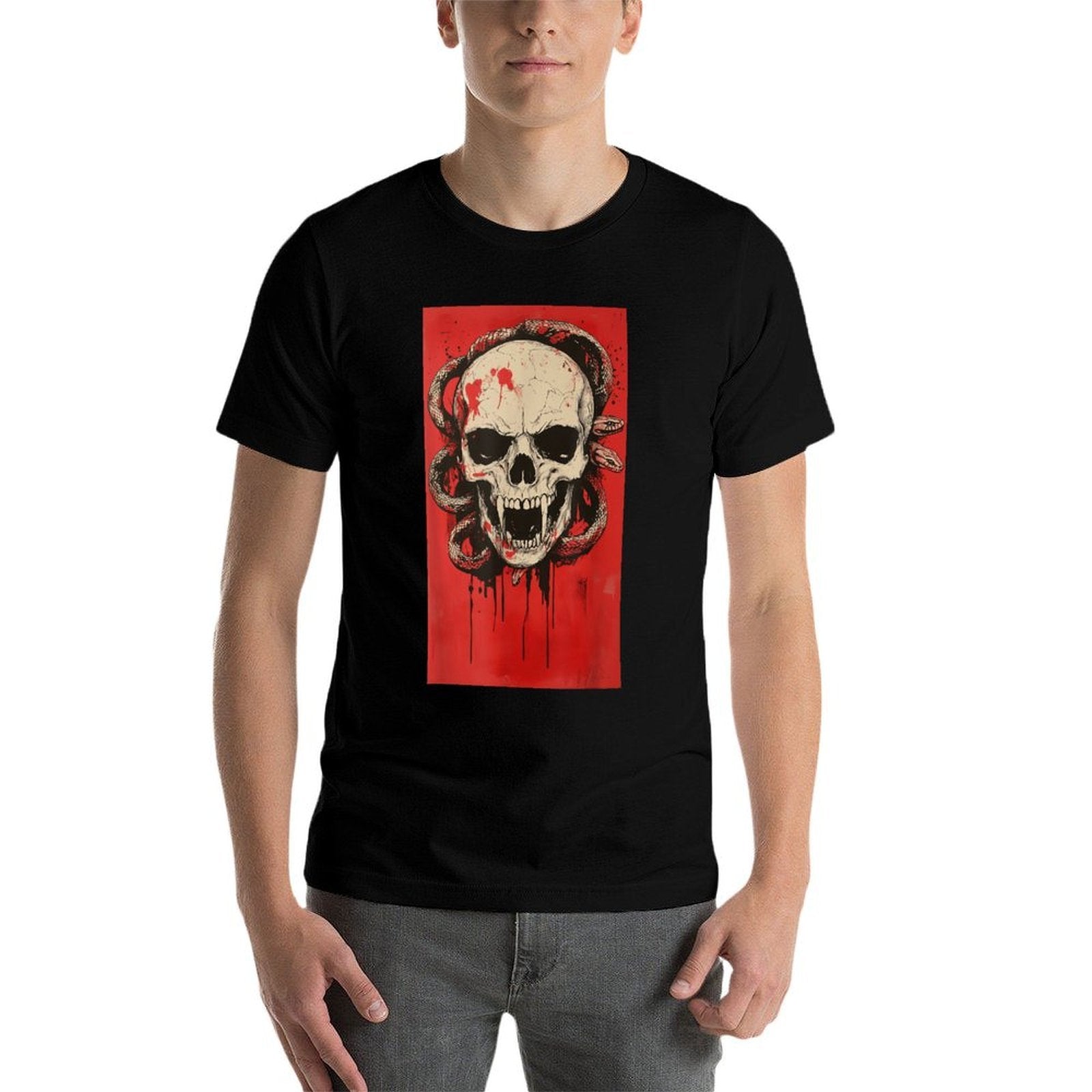 Death Metal Skull Snakes Sinister Skull Art Snake  Soft T-Shirt