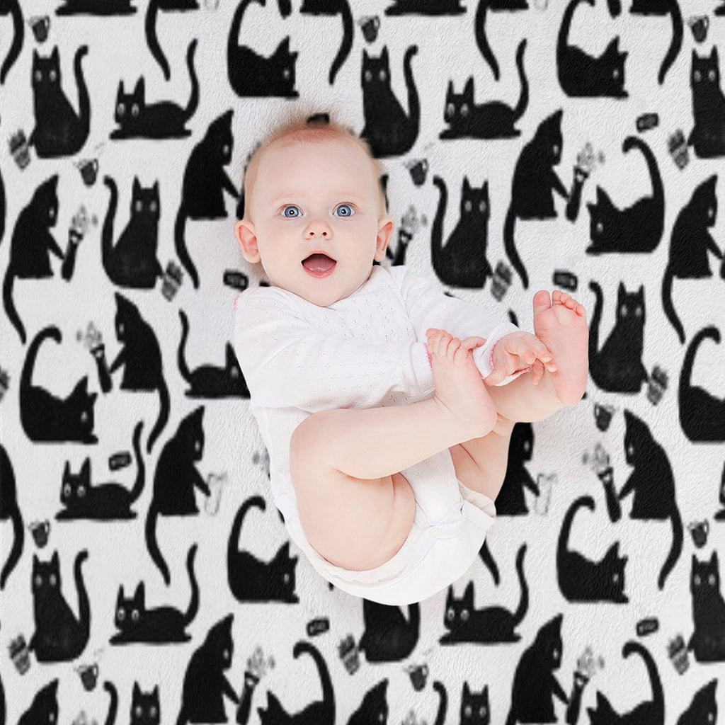 Bad Cats Knocking Stuff Over Sustainable Throw Blanket