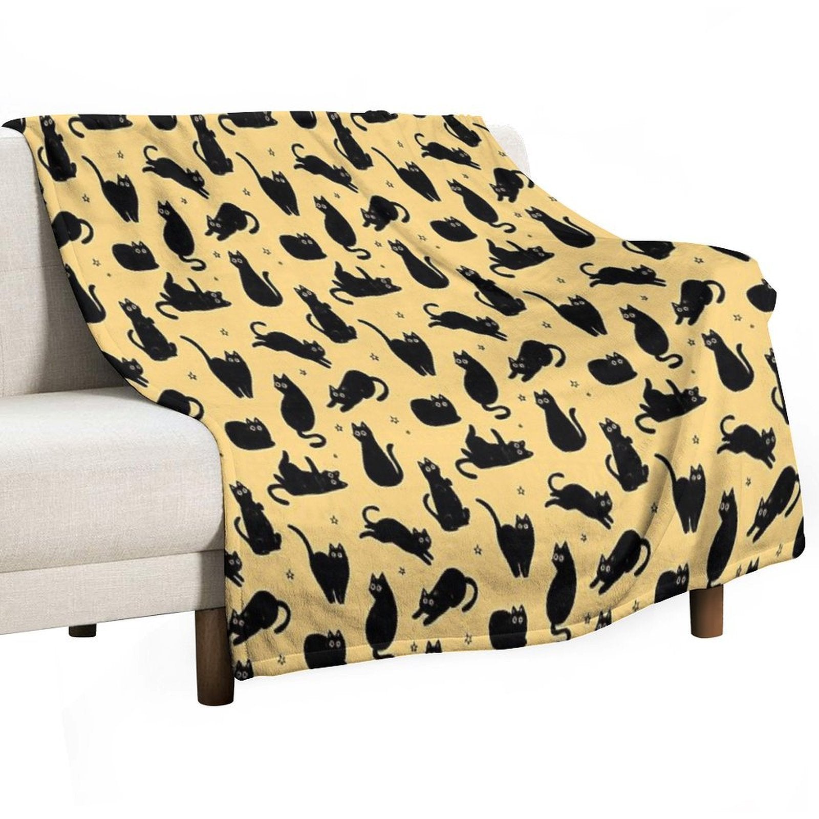 Black Cat Pattern Compact Throw Blanket