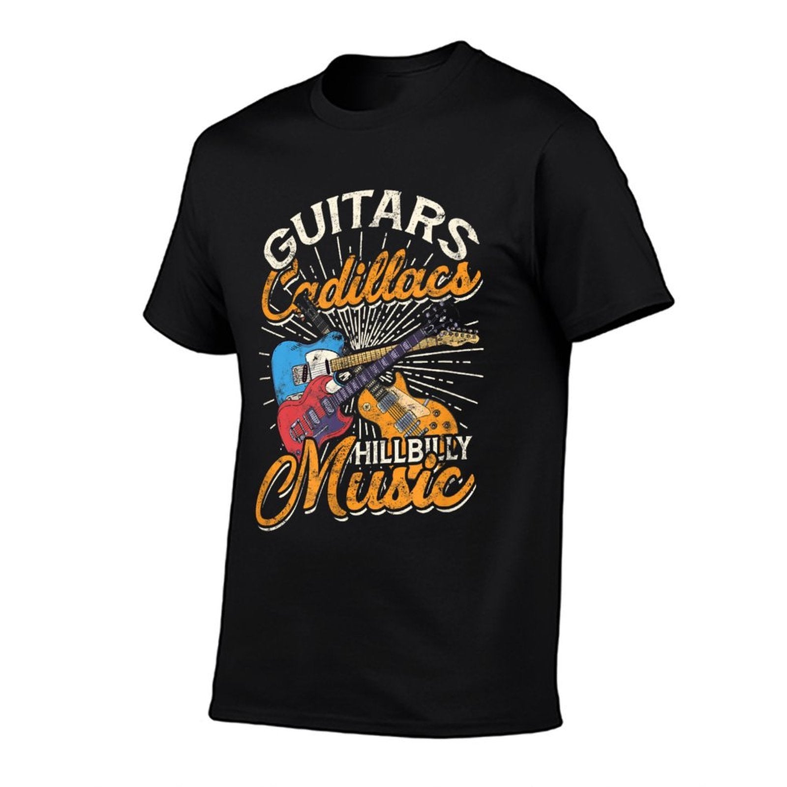 Guitars Cadillacs Hillbilly Music - Country Songs And Music  Rolled Sleeves T-Shirt