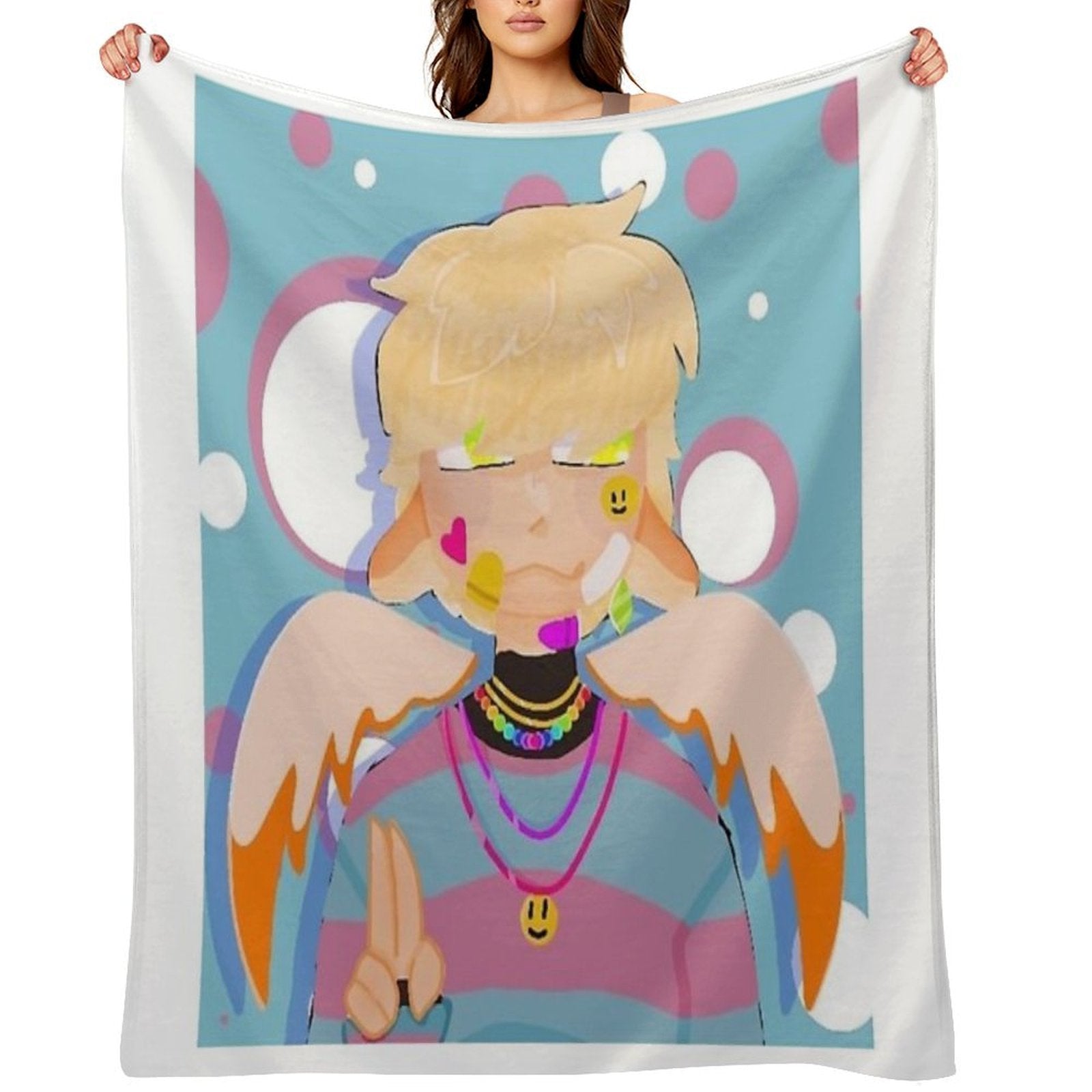 Peaceful Angel Boy Multi-functional Throw Blanket