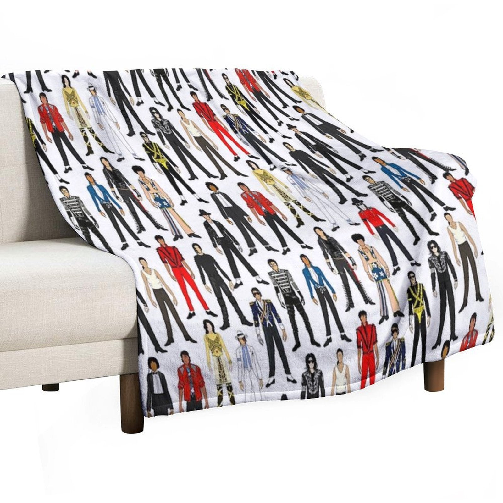 Outfits of King Jackson Pop Music Fashion Velvety-soft Throw Blanket
