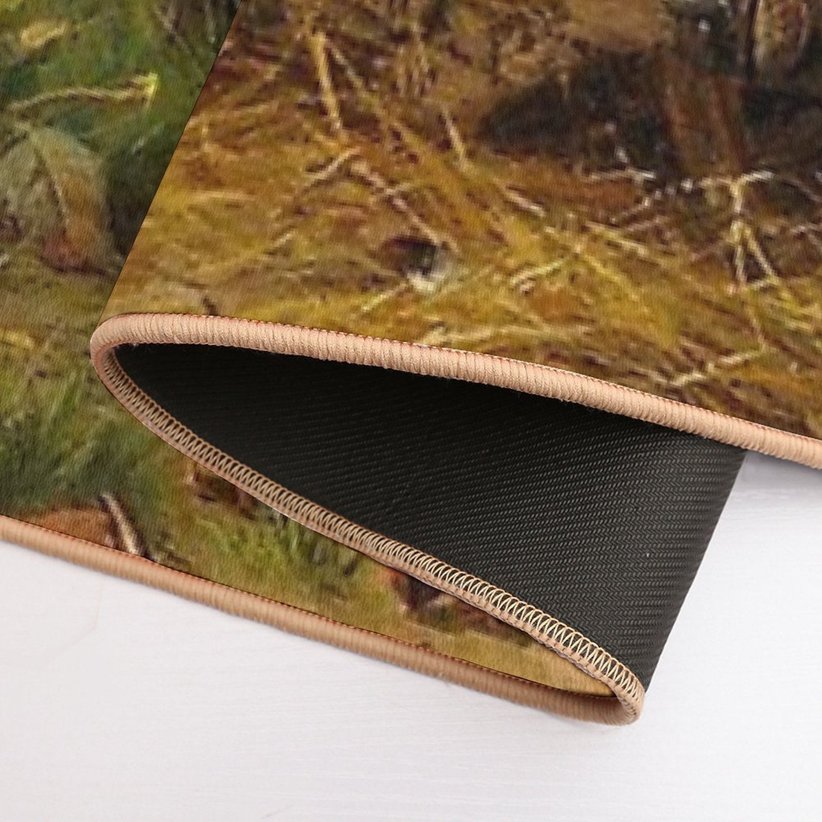 A Watchful Eye ,Rooster,Hens And Chickens With Wheelbarrow in Countryside  Stain-Proof Bath Mat