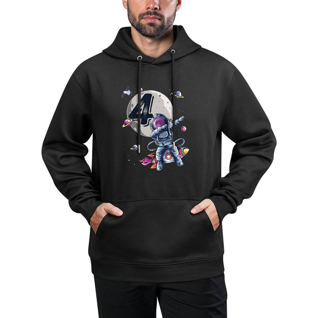 Kids 4 Years Old Birthday Boy Astronaut Gifts Space 4th B-Day Kangaroo Pocket Hoodie