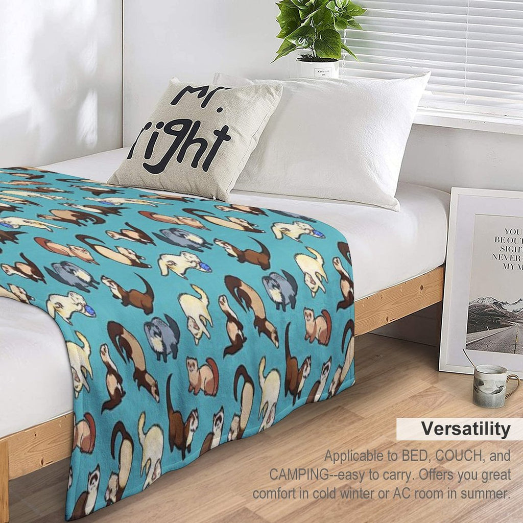 Cat Snakes in Blue Wrinkle-free Throw Blanket