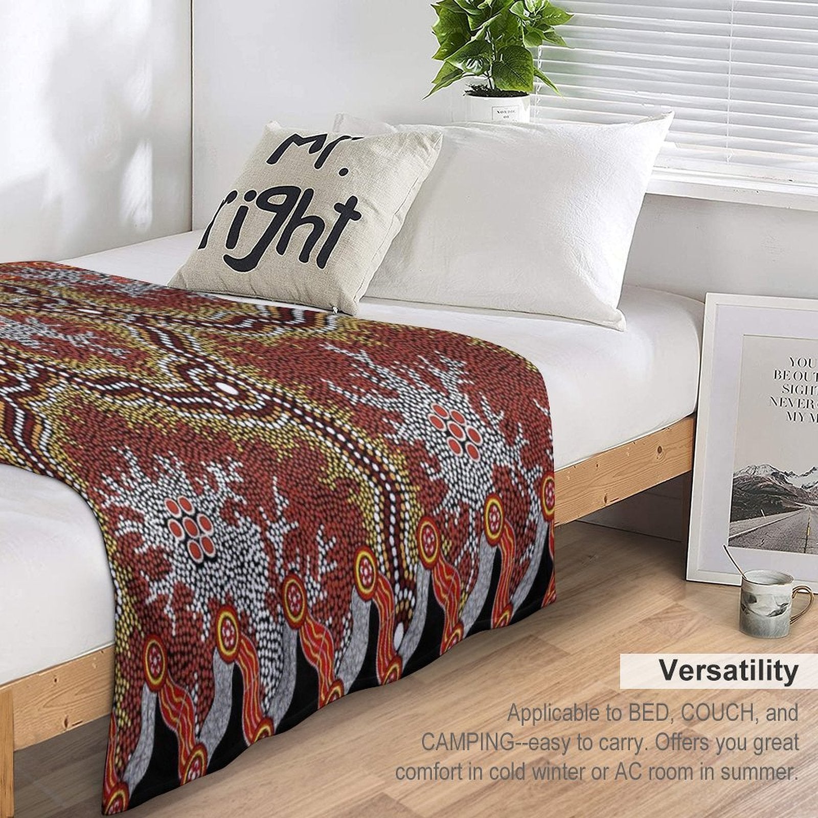 Aboriginal Art Authentic – Travels Plush Throw Blanket