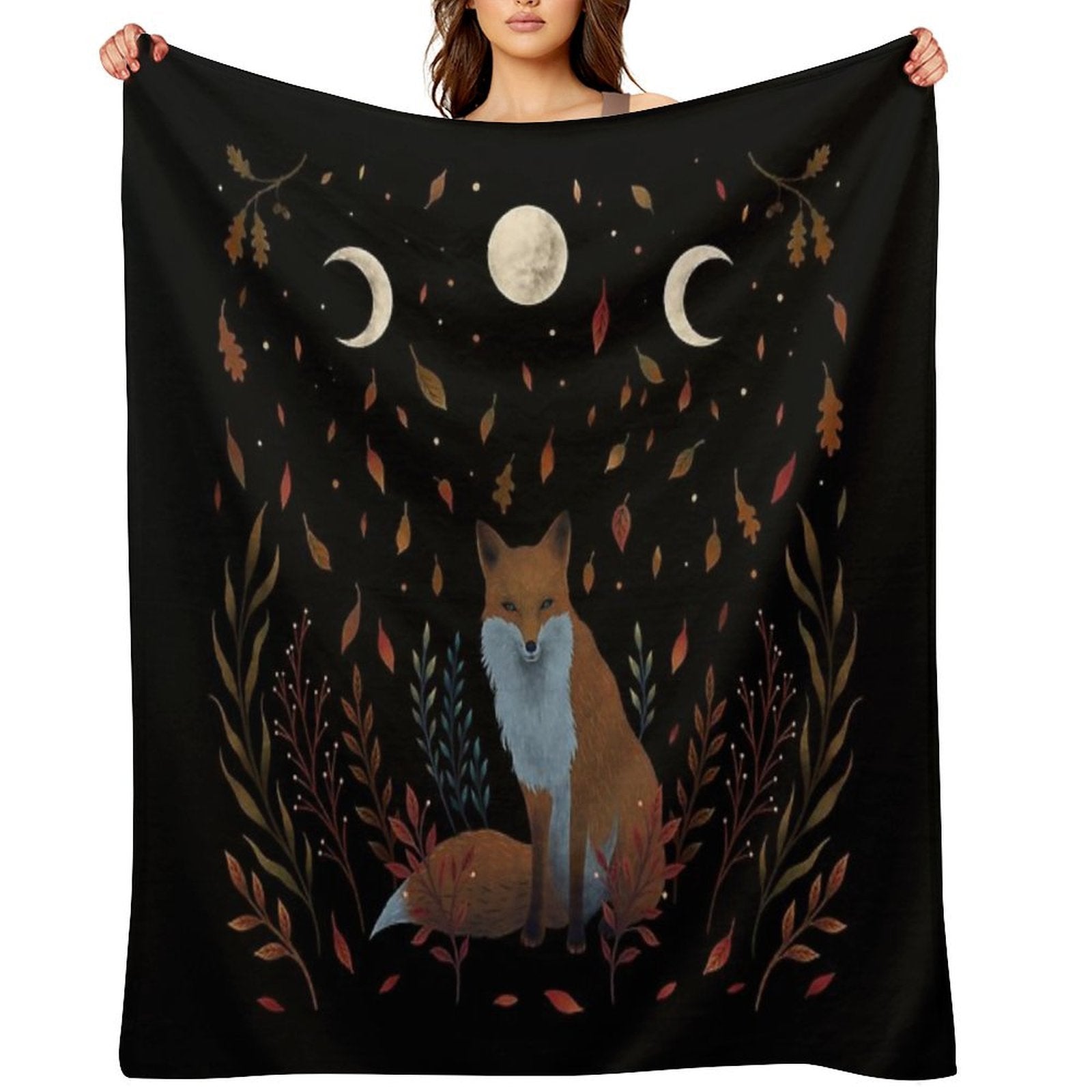 Autumn Fox Wrinkle-free Throw Blanket