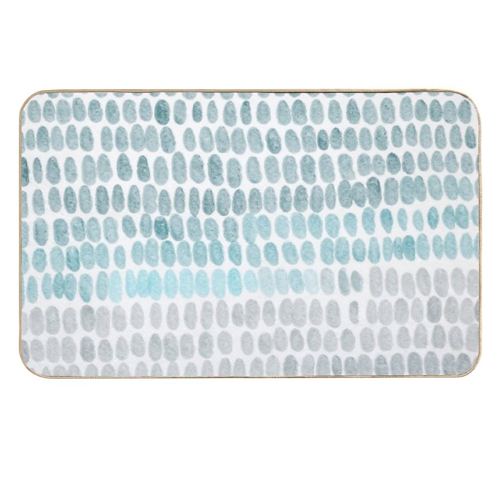 Abstract And Organic Blue Watercolor Drops in White  Stain-Proof Bath Mat