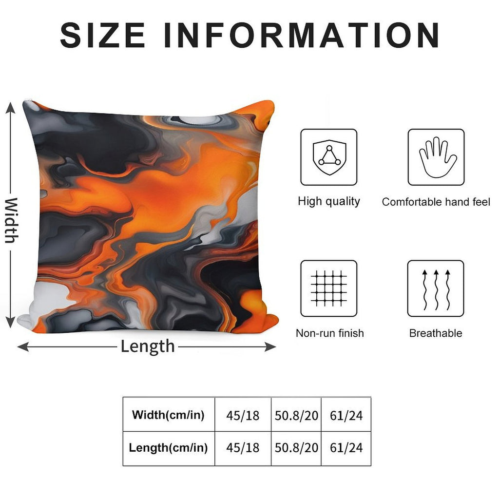 Translucent Burnt Orange White Black Grey Abstract Soft Bedroom Essential Throw Pillow