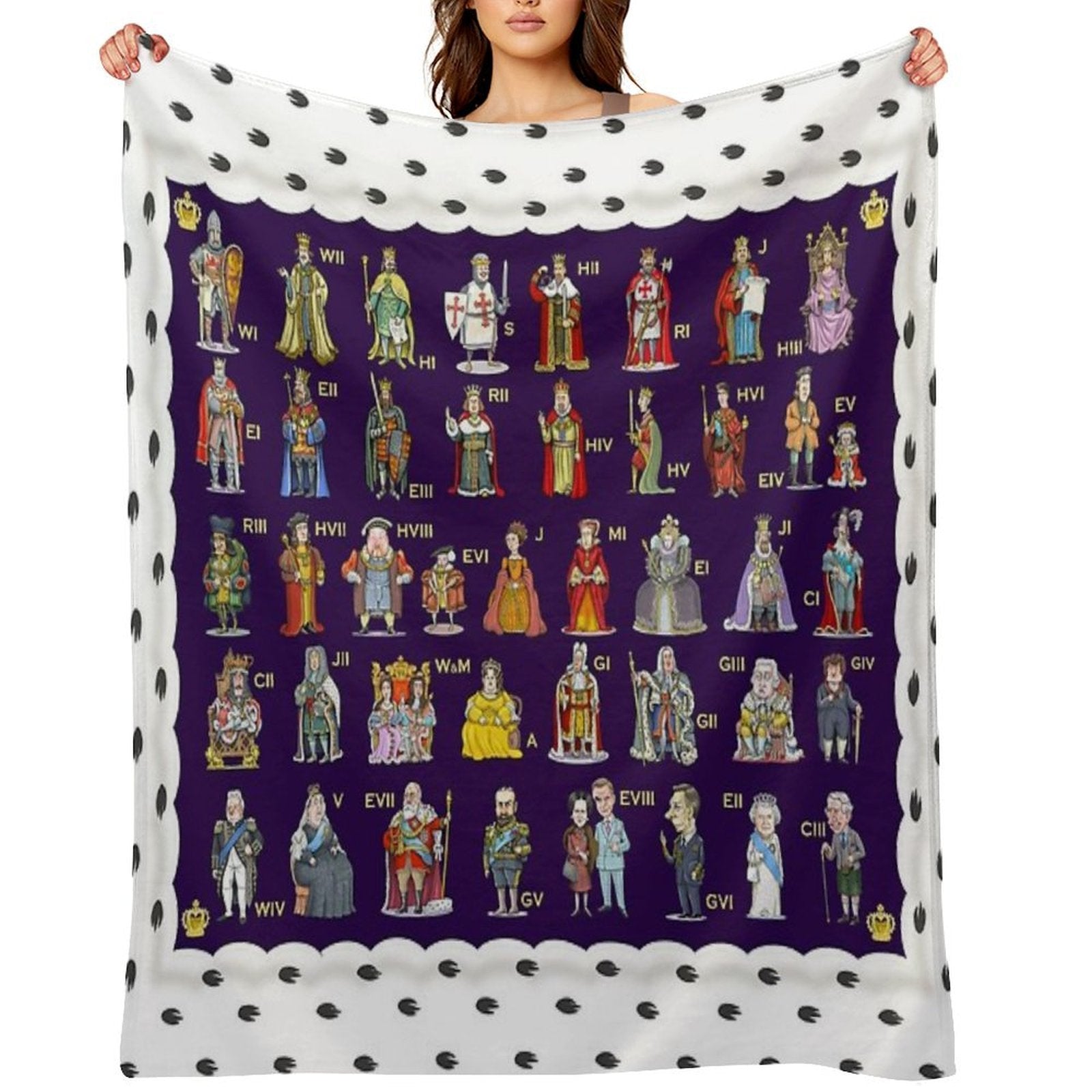 British Monarchs The Complete Set Eco-conscious Throw Blanket