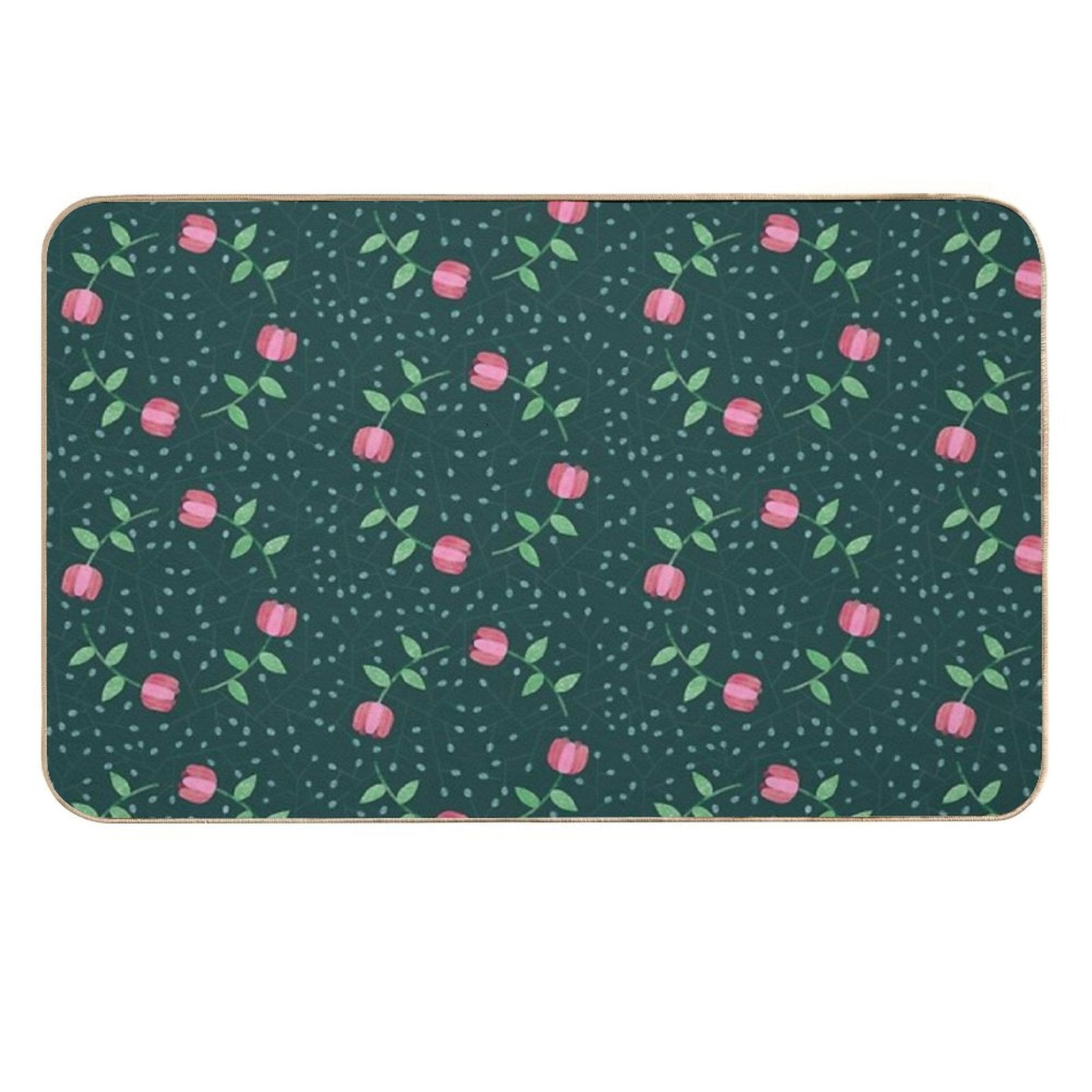 Roses in Circles  High-Traffic Bath Mat