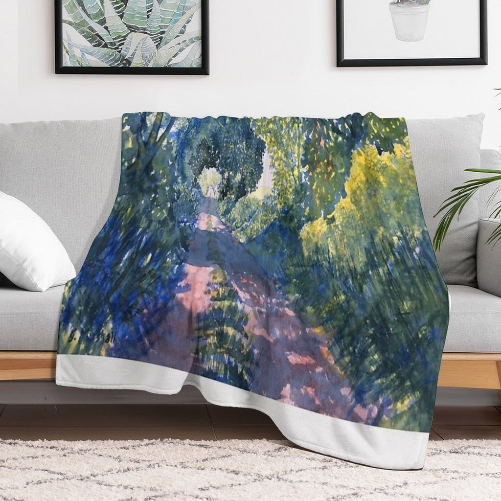 Hockney Trail Tunnel of Trees Machine-washable Throw Blanket