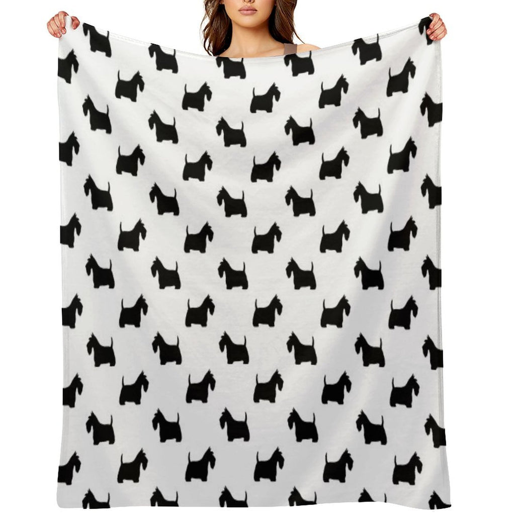 Scottish Terrier Silhouette(s) Black Scottie Dog Premium Throw Blanket