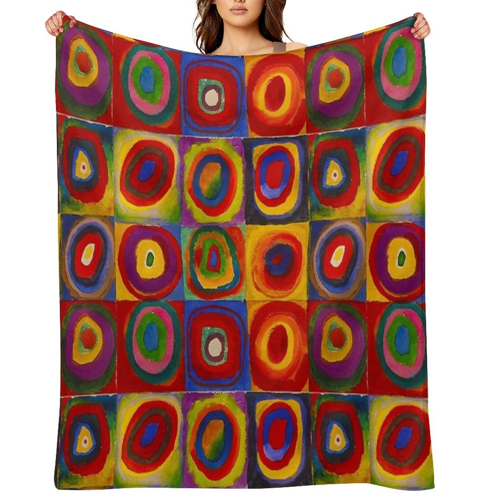 KANDINSKY HD - Color Study Squares Art Painting Wrinkle-free Throw Blanket