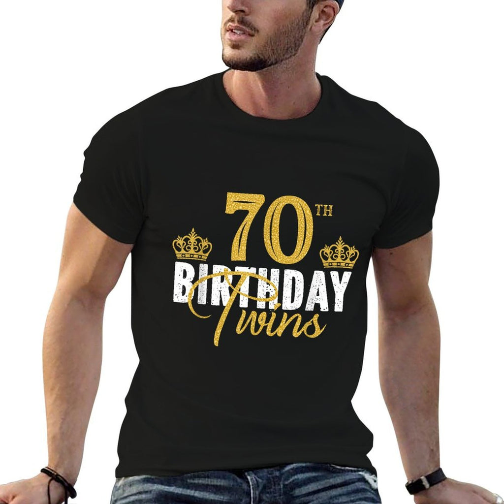 70th Birthday Twins 70 Years Old Twin Brother And Sister  Odor-resistant T-Shirt