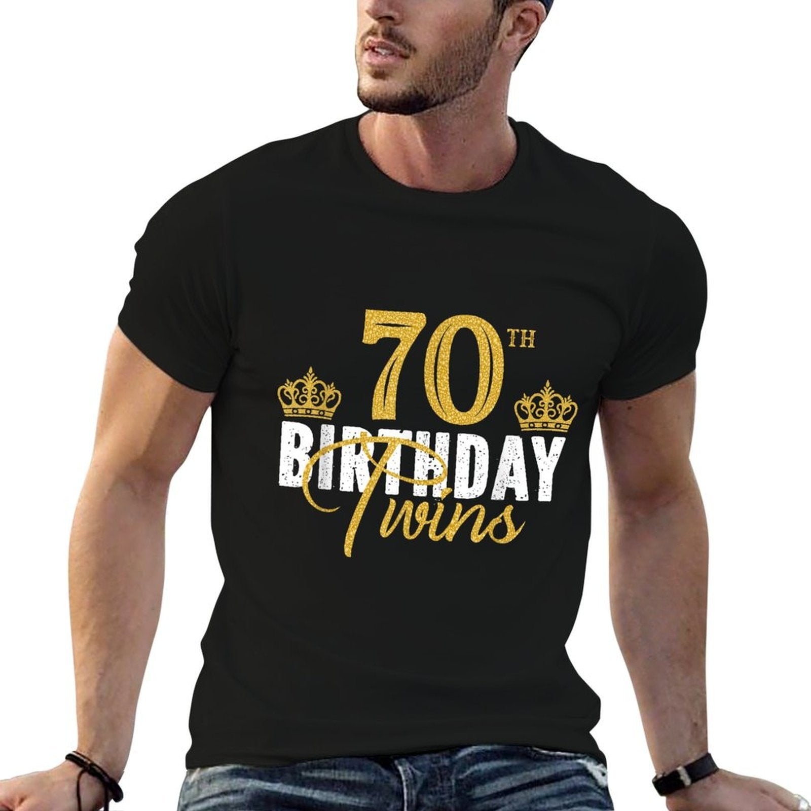 70th Birthday Twins 70 Years Old Twin Brother And Sister  Odor-resistant T-Shirt