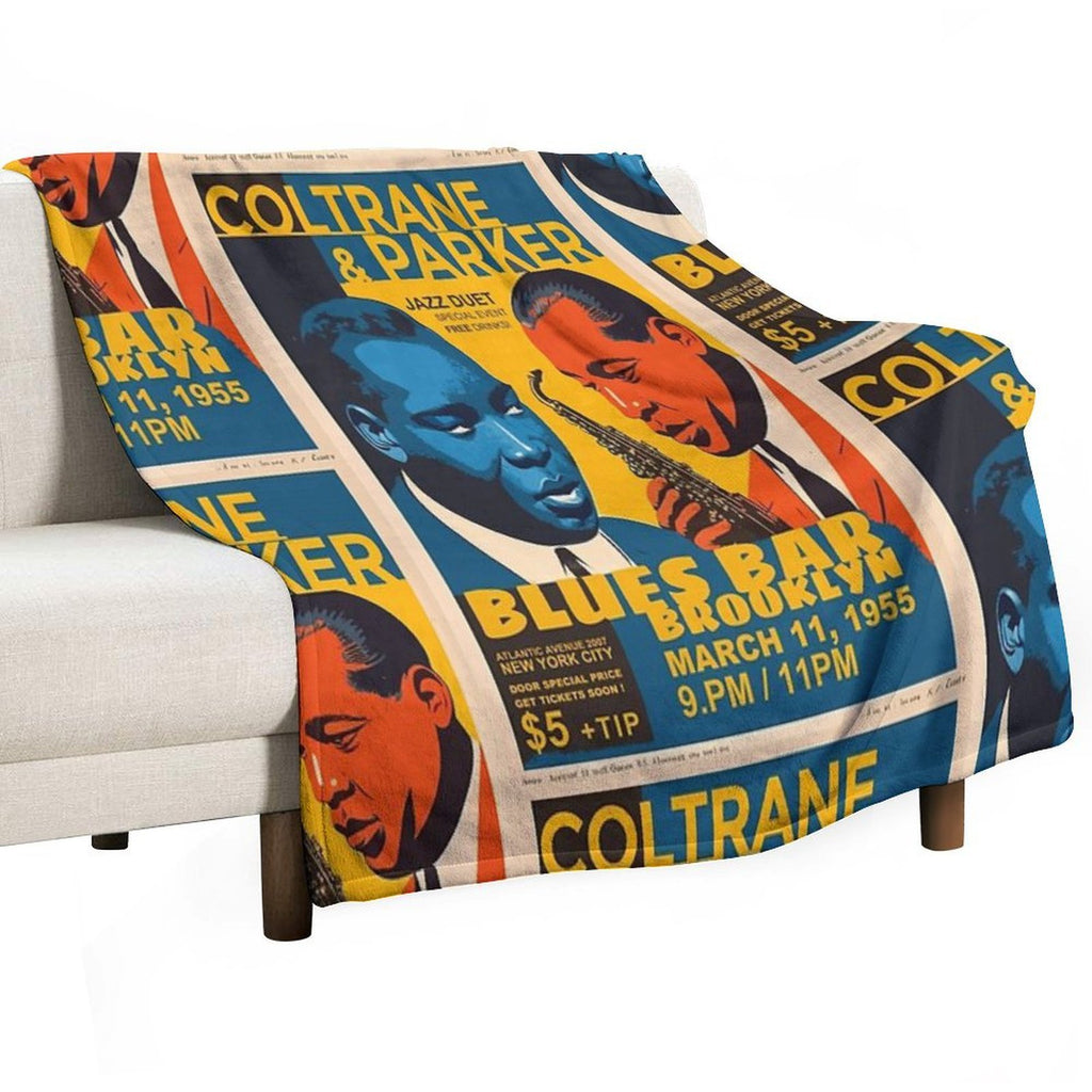 Jazz Poster Wrinkle-free Throw Blanket