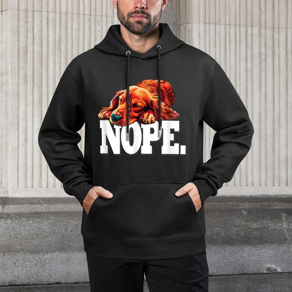 Funny Sleeping Napping NOPE Long Haired Dachshund Lover Versatile Streetwear Hoodie