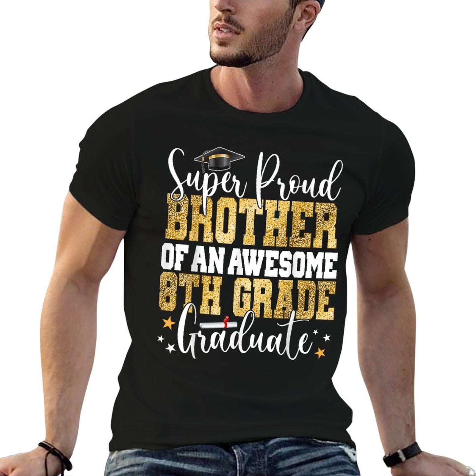 Super Proud BROTHER of An Awesome 8th Grade Graduate 2023  Tagless Design T-Shirt