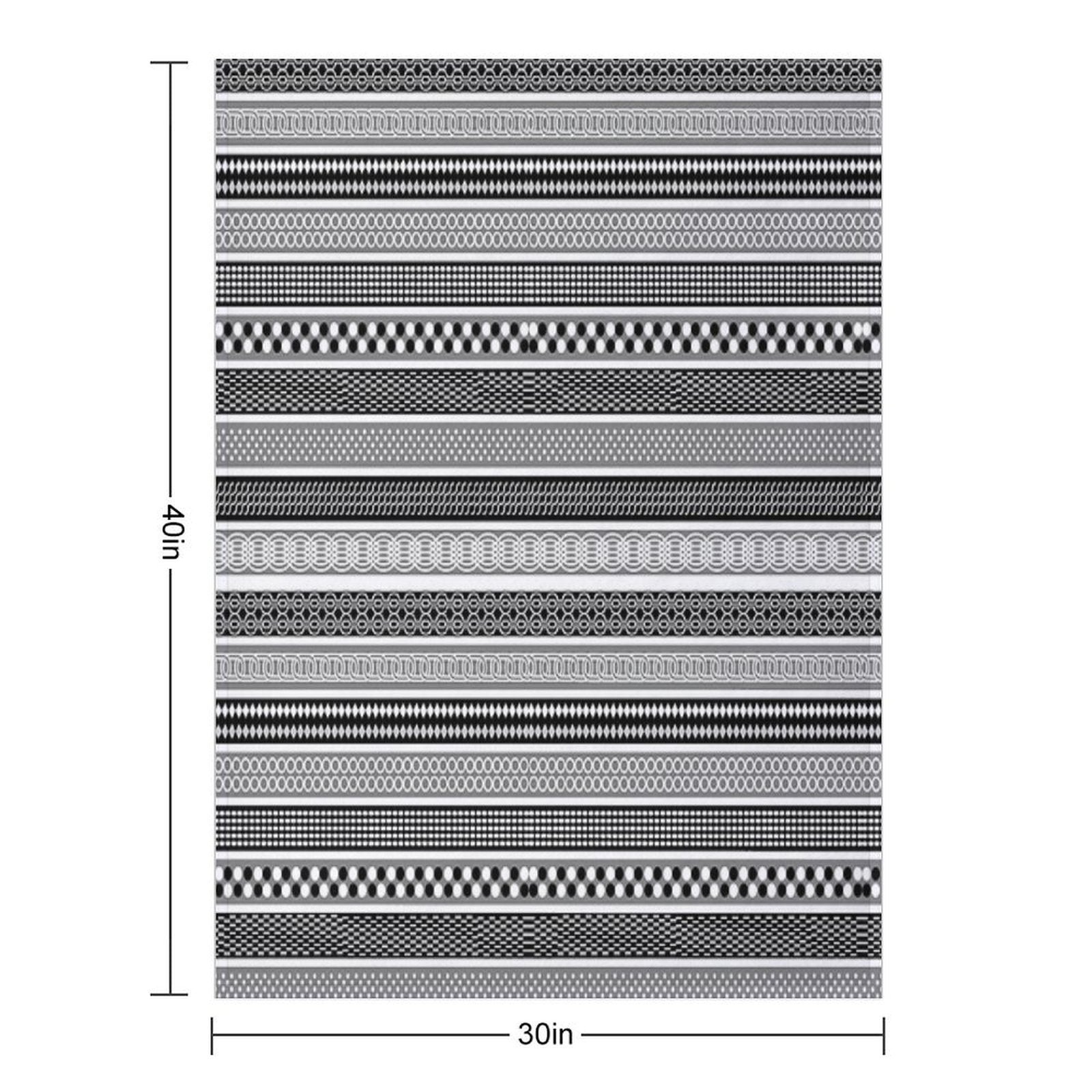 Grey And Black Stripped Pattern Travel-friendly Throw Blanket