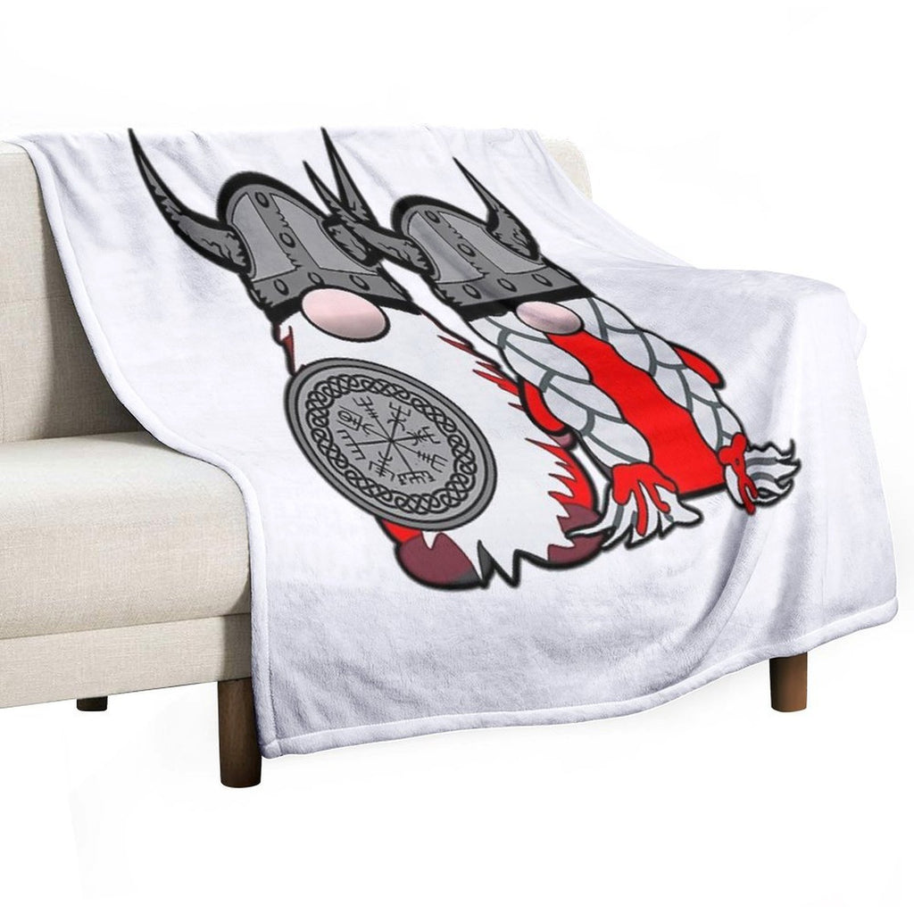 Cute Nordic Gnomes Viking Tomte Couple Scandinavian Nisse Wrinkle-free Throw Blanket