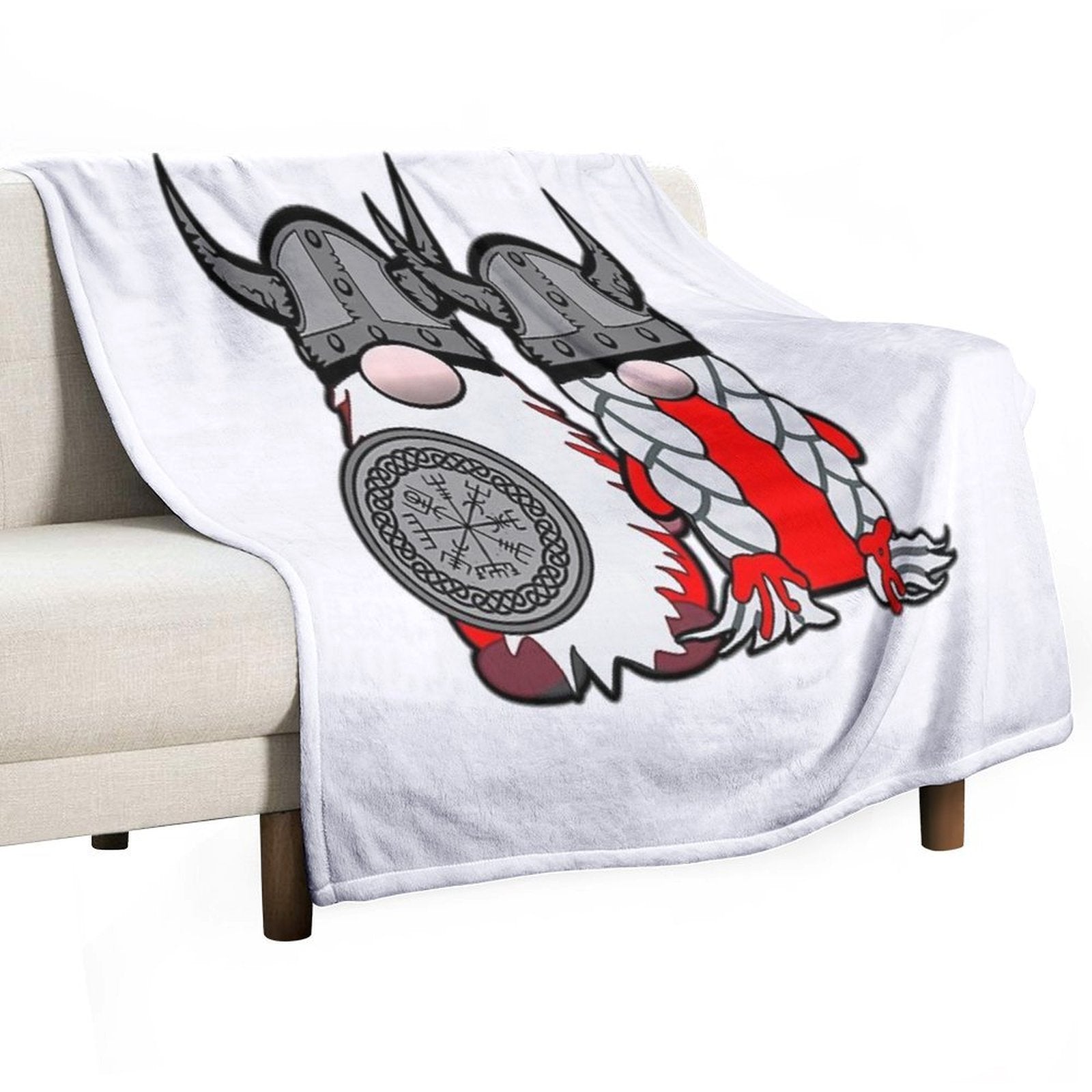 Cute Nordic Gnomes Viking Tomte Couple Scandinavian Nisse Wrinkle-free Throw Blanket