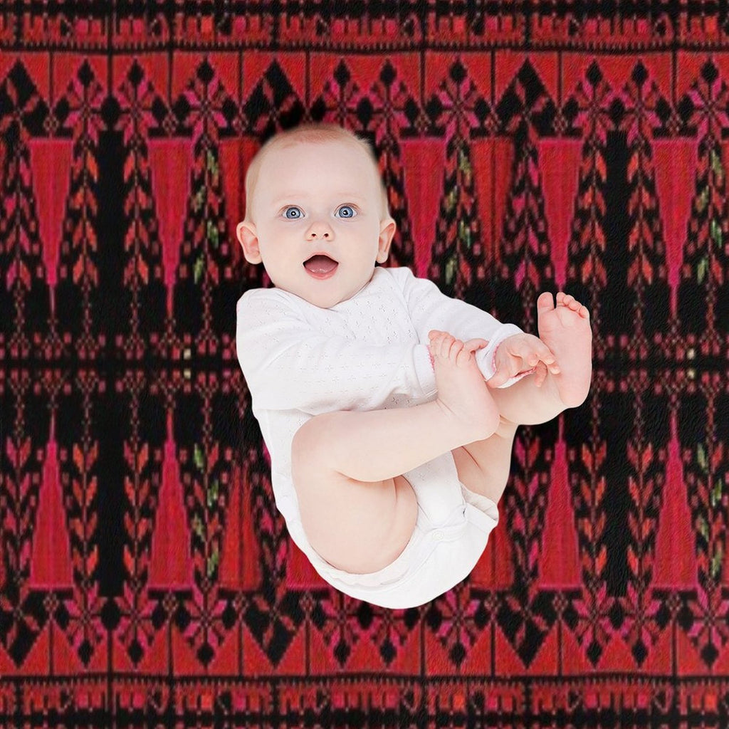 Palestinian Red Trees Durable Throw Blanket