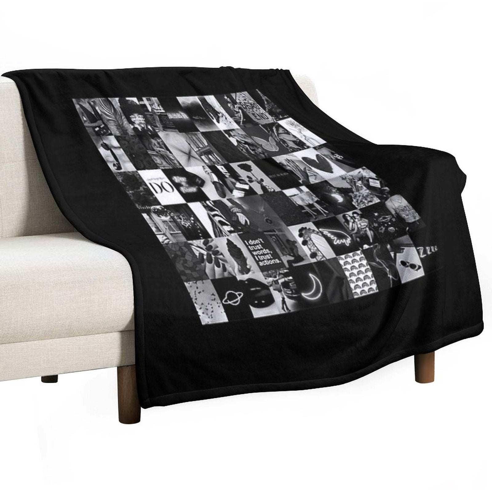 Black Aesthetic Collage Classic . Compact Throw Blanket