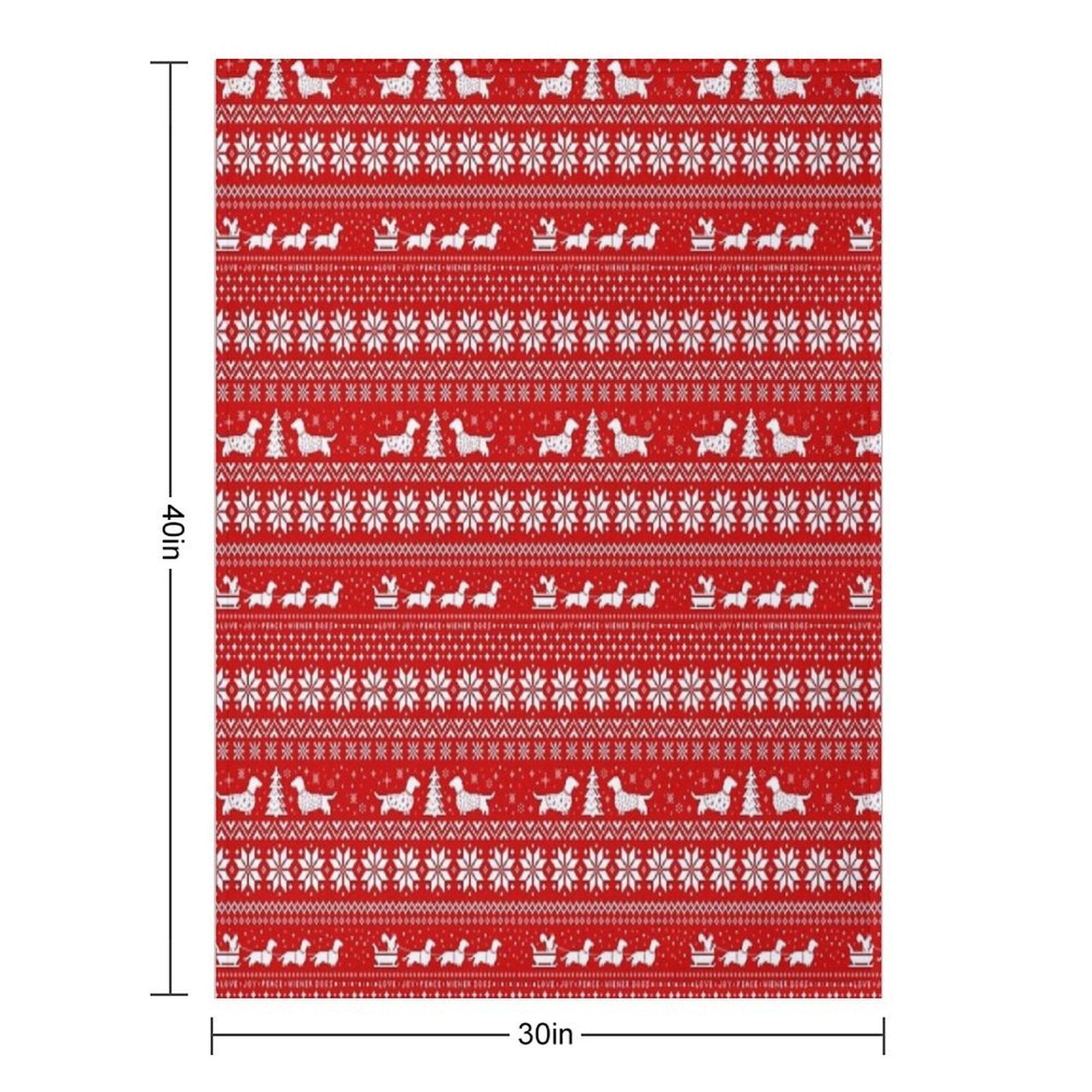 Dachshunds Christmas Sweater Pattern Travel-friendly Throw Blanket