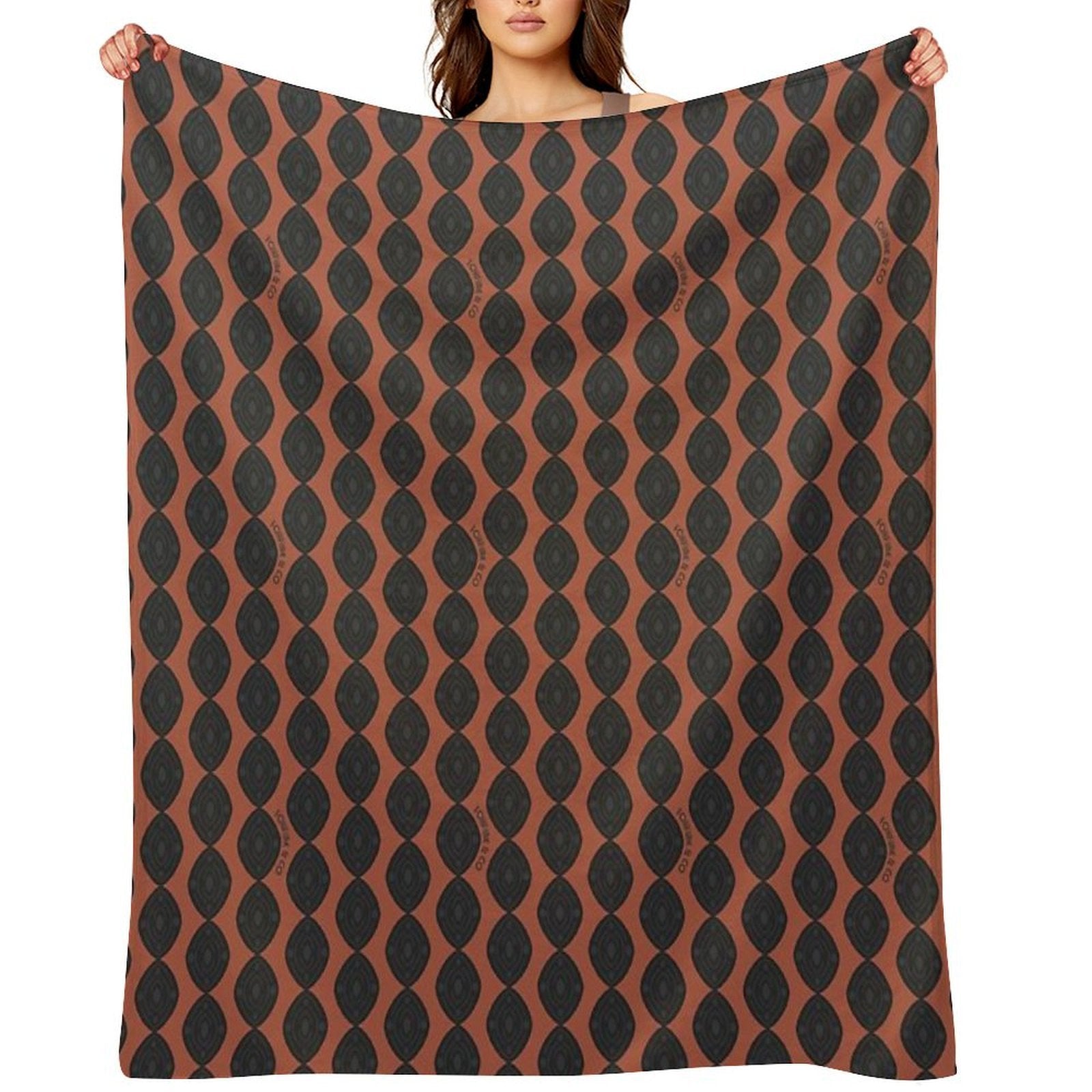 Atomic Blooms - Clay And Charcoal Durable Throw Blanket